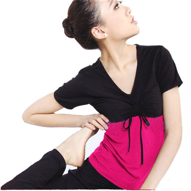 特價莫代爾短袖瑜伽服裝跳操練功健身服廣場舞蹈服 上衣可插胸墊在類目 運動/瑜伽/健身/球迷用品, 瑜伽, 瑜伽服中 - 來自Buy2taobao.com提供專業的淘寶代購服務