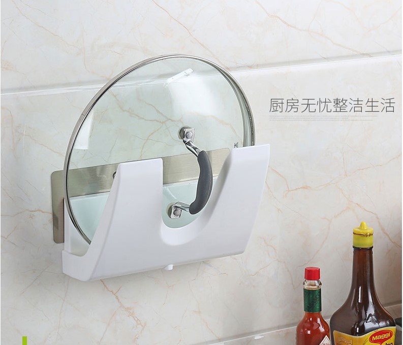 无痕贴锅盖架 免打孔粘贴壁挂锅盖架 厨房锅盖收纳置物架 砧板架|msdalam kategori dapur/memasak Appliances, Alat dapur/Penyimpanan dapur, rak simpanan dapur/Rak dapur, rak periuk - dari Buy2taobao.com untuk memberikan perkhidmatan ejen Taobao profesional membeli