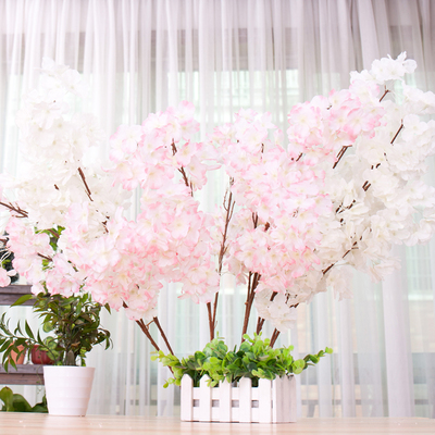 仿真樱花 婚庆3叉多头樱花 玫瑰绢花 影楼摄影装饰 婚庆道具用品