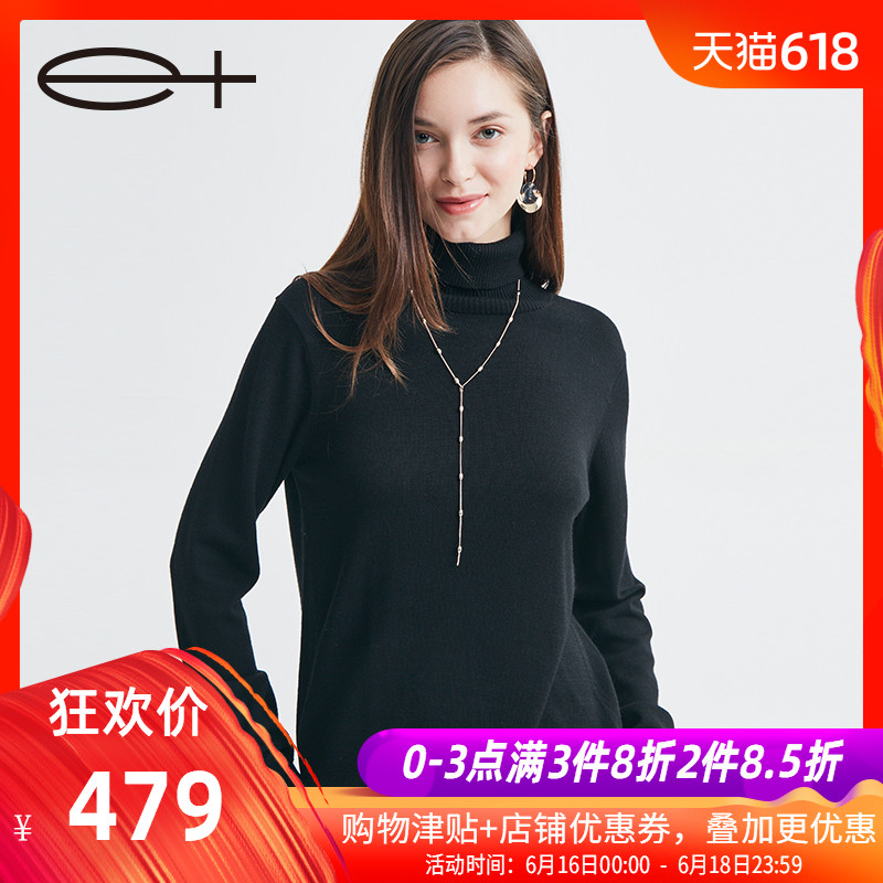 一嘉 e+高领毛衣女纯羊毛2018秋冬纯色套头打底衫保暖上衣修身|msdalam kategori Butik wanita / wanita, sweater - dari Buy2taobao.com untuk memberikan perkhidmatan ejen Taobao profesional membeli
