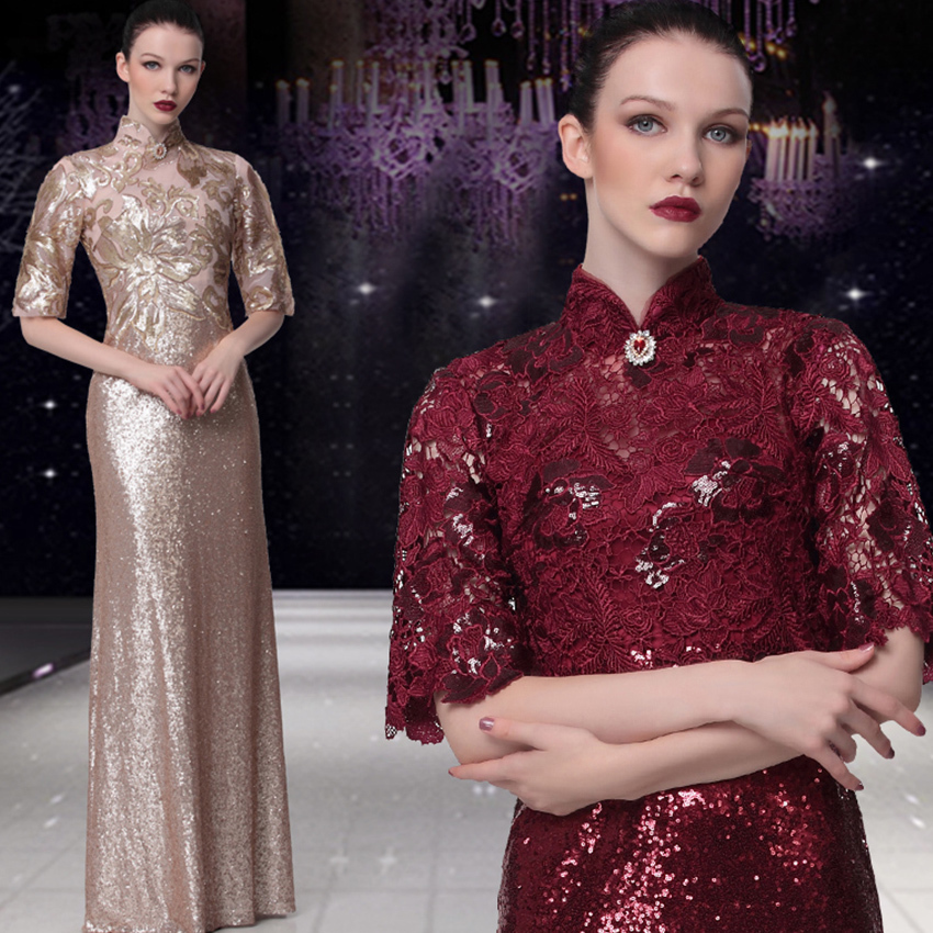 晚礼服高贵新款2017优雅结婚改良旗袍长款宴会晚礼服显瘦妈妈礼服在类目 女装/女士精品, 婚纱/旗袍/礼服, 礼服/晚装中 - 来自Buy2taobao.com提供专业的淘宝代购服务