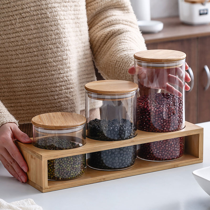 北欧风密封罐玻璃瓶子透明茶叶罐带盖家用厨房食品杂粮储物罐套装|ruв категории кухня/посуда, кухонный Гаджет/кухня хранения, тарного хранения/кухня хранения посуды, герметичный бак - от Buy2taobao.com для оказания профессиональной услуги покупки агента Taobao