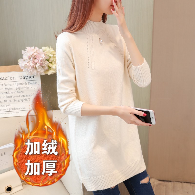 加绒毛衣女款新款加厚中款女士保暖套头低领打底衫2018秋冬中长款|ruв категории Женская одежда, свитер - от Buy2taobao.com для оказания профессиональной услуги покупки агента Taobao
