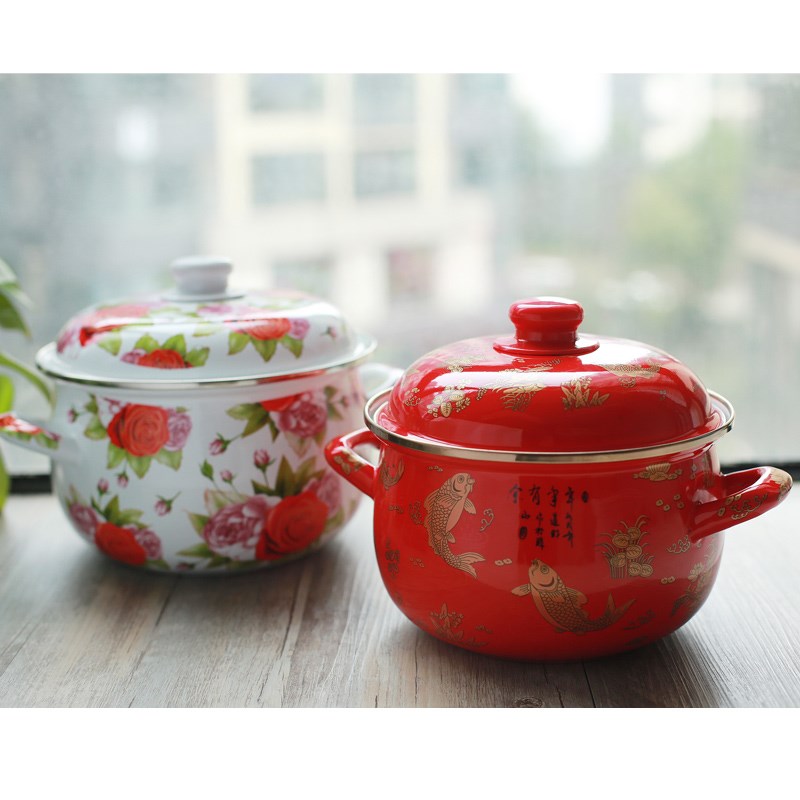 bright red Jubilation Enamel pot Gas thickening raise Binaural Soup pot capacity Enamel Porcelain pot marry Electromagnetic furnacein the Kitchen/Cooking utensils , Cooking utensils , Cookware/Pot/Kettle , Stockpot category - from Buy2taobao.com to provide professional Taobao agent buy service