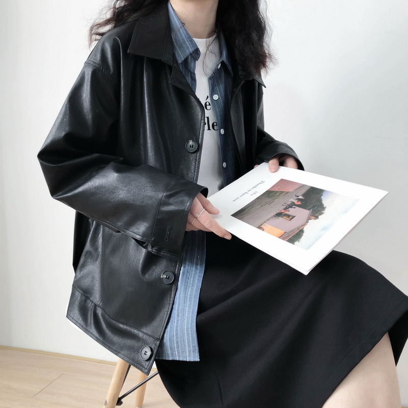 SU 帅过男盆友 重工BF风帅气机车韩版翻领皮衣外套宽松上衣学生女|msdalam kategori Butik wanita / wanita, pakaian kulit - dari Buy2taobao.com untuk memberikan perkhidmatan ejen Taobao profesional membeli