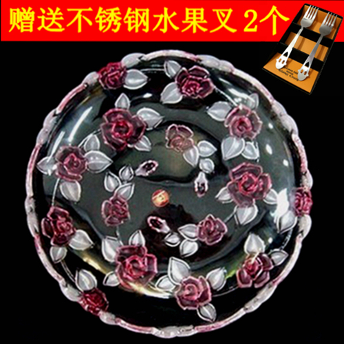 包郵大號玫瑰花水晶玻璃果盤創意現代客廳家用水果盤糖果幹果盤在類目 餐飲具, 餐具, 果盆/果盤/果籃中 - 來自Buy2taobao.com提供專業的淘寶代購服務