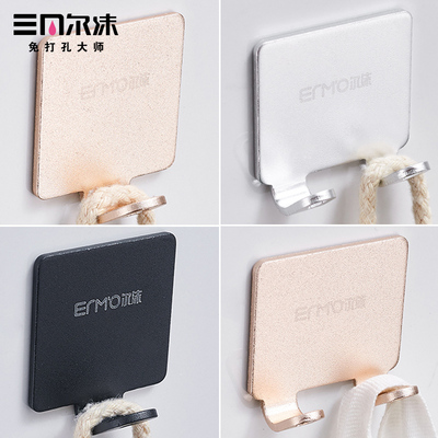 免打孔挂钩壁挂墙壁卫生间太空铝浴室厨房门后衣服衣柜单钩挂衣钩