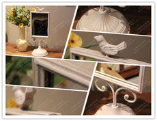 короб 美式乡村饰品 梳妆镜 化妆镜 铁艺镜子 田园风格