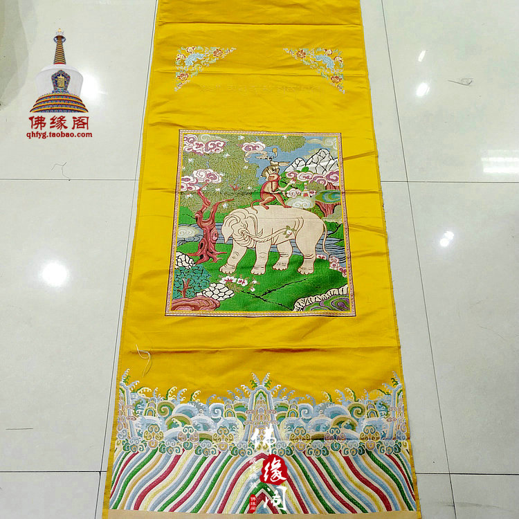 藏式風格家居佛堂裝飾門簾 吉祥八寶布料 象寶圖案 三種色在類目 居家布藝, 布料/面料/手工diy布料面料中 - 來自Buy2taobao.com提供專業的淘寶代購服務