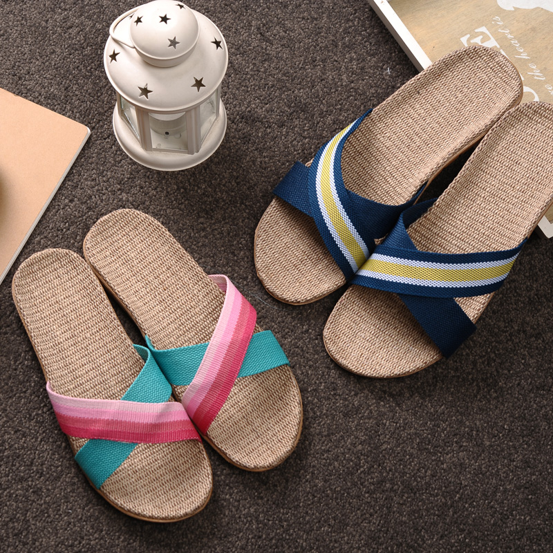 Mickey Home Flax slippers summer men and women Lovers slippers Home Furnishing Indoor floor sandals Beach shoesin the Home Fabric , Home slippers/Mules/Cotton mop/Home shoes category - from Buy2taobao.com to provide professional Taobao agent buy service