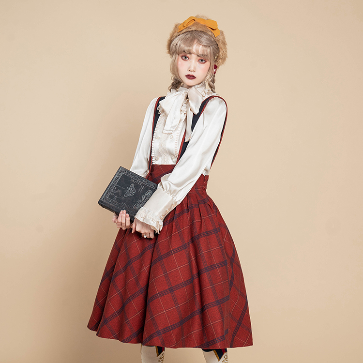 【POMPOM】格纹玩偶系列2019 复古格纹 少女两穿背带半身裙 现货在类目 女装/女士精品, 半身裙中 - 来自Buy2taobao.com提供专业的淘宝代购服务