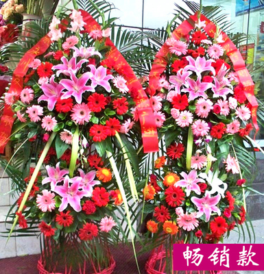 The opening Flower basket Housewarming business affairs celebration Meeting Opened whole country Same city Flower express Beijing Nanjing Wuhanin the Flower delivery/Flowers simulation/Plants gardening , Wedding flower arrangement , Wedding baskets category - from Buy2taobao.com to provide professional Taobao agent buy service