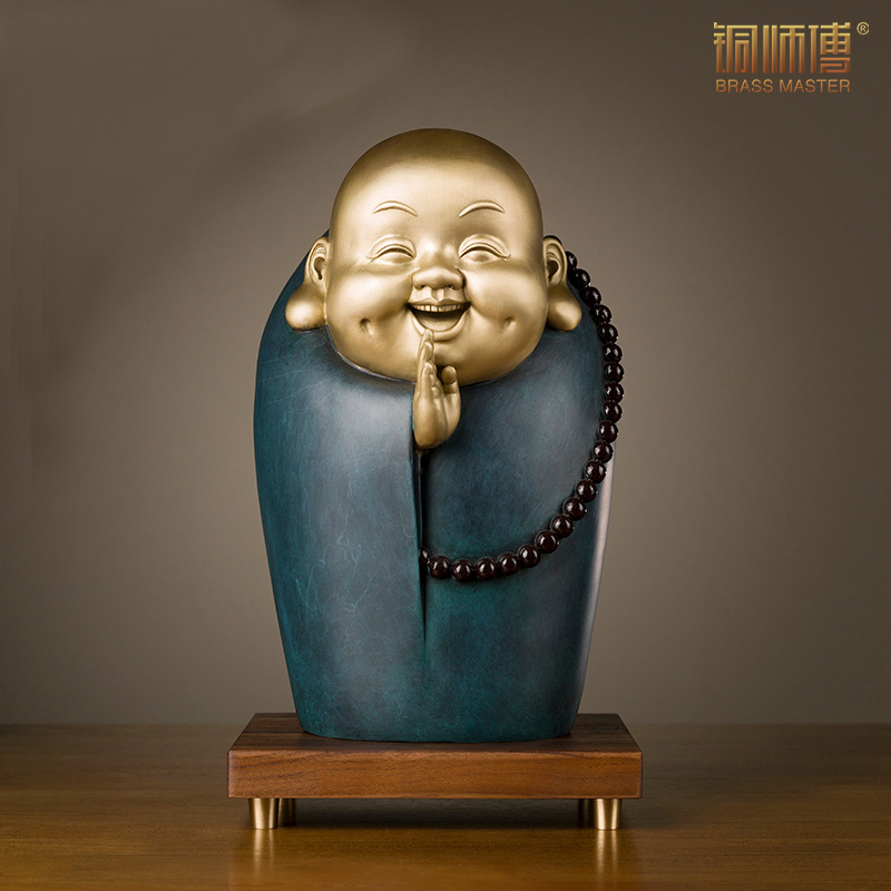 銅師傅 全銅擺件《我心常樂》家居裝飾品工藝品禅意小和尚小沙彌在類目 家居飾品, 擺件中 - 來自Buy2taobao.com提供專業的淘寶代購服務