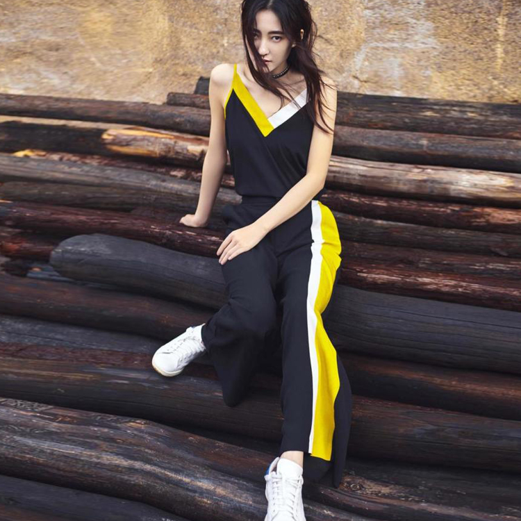 明星同款刘诗诗新款女装春夏套装时尚吊带撞色显瘦阔腿裤两件套潮|msdalam kategori Butik wanita / wanita, menetapkan/pakaian seragam pelajar/seragam kerja, saman moden - dari Buy2taobao.com untuk memberikan perkhidmatan ejen Taobao profesional membeli