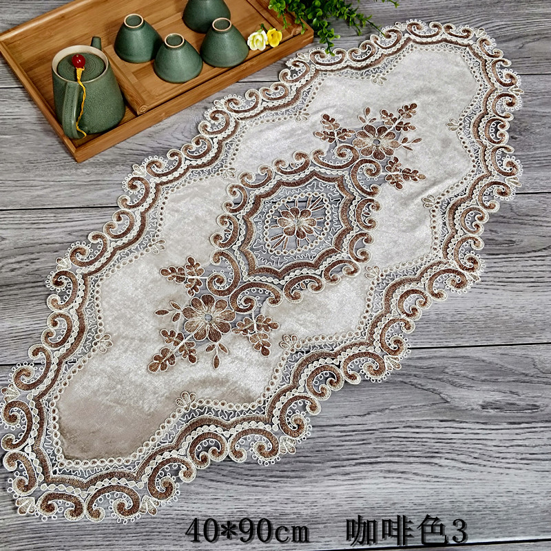 欧式高档蕾丝绒布相拼餐桌茶几桌布桌旗茶盘茶具多用盖巾防尘布在类目 居家布艺, 餐桌布艺, 桌布/桌旗/桌椅套/椅垫中 - 来自Buy2taobao.com提供专业的淘宝代购服务