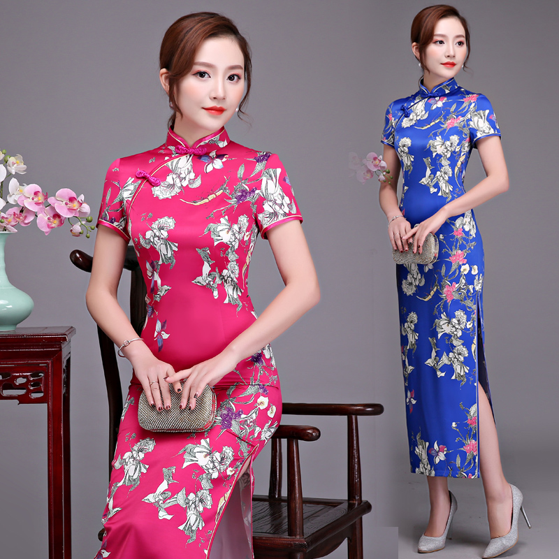 show cheongsam have more cash than can be accounted for new pattern Short sleeved Improvement stage perform Catwalk Etiquette Chinese style silk cheongsam Dressin the Women's clothing/Boutique , Wedding/Cheongsam/Formal dress , Cheongsam category - from Buy2taobao.com to provide professional Taobao agent buy service