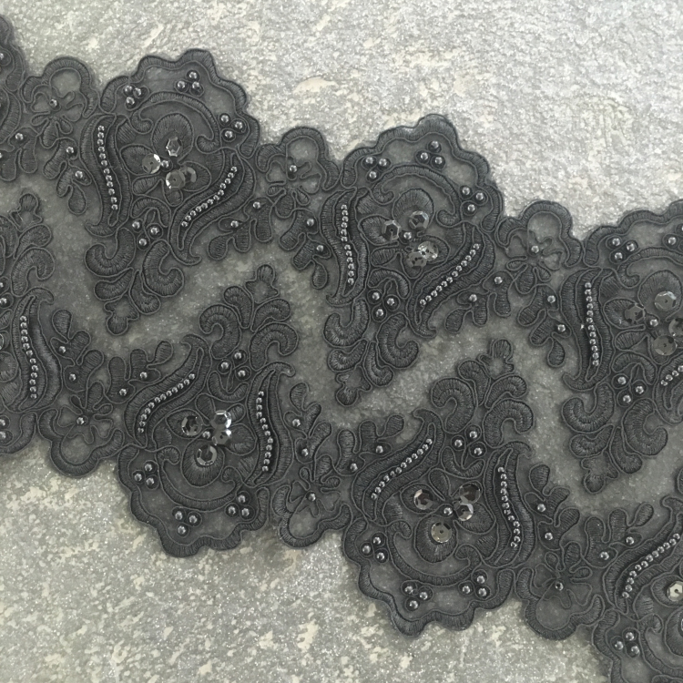 黑白色立體刺繡車骨花邊釘珠繡亮片帶婚紗裙邊擺頭紗服裝DIY輔料在類目 居家布藝, 縫紉DIY材料、工具及成品, 縫紉DIY配件/輔料/配飾, 花邊中 - 來自Buy2taobao.com提供專業的淘寶代購服務