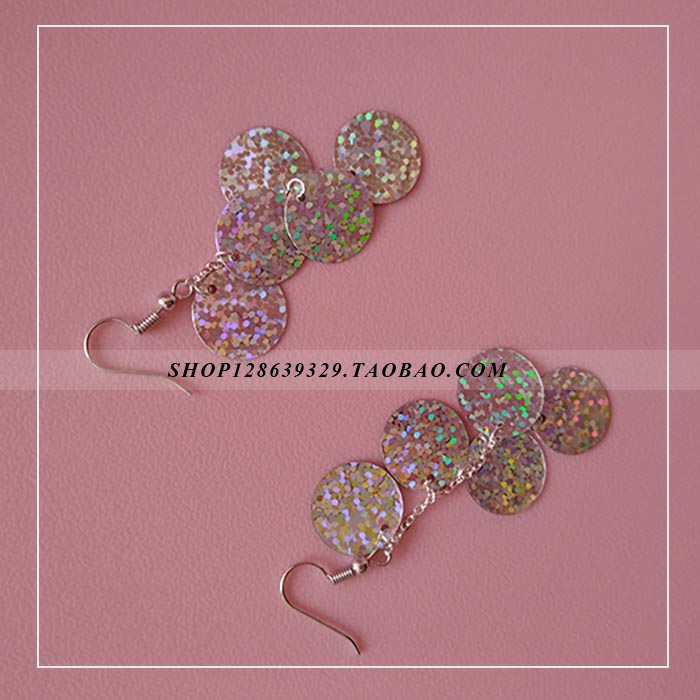 micro-blog Same item Retro Exaggeration Wafer Stacked Earrings Earrings Earrings Sequins Flash chip silvery Ear clipin the Accessories/Fashion Jewelry, Earring , Earring category - from Buy2taobao.com to provide professional Taobao agent buy service
