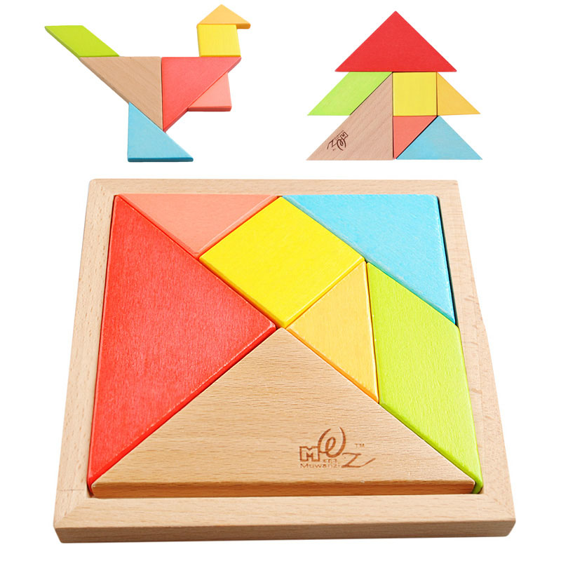 wooden Beech Color puzzle Children's intellectual puzzles game Tangram Puzzle Souptoysin the Toy/Childs/Puzzle/Building block/Model , Beads/Jigsaw/Pair/Disassembly/Beat Toy , Jigsaw/Puzzle category - from Buy2taobao.com to provide professional Taobao agent buy service