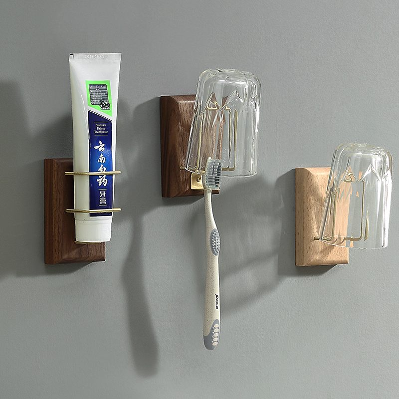 黄铜壁挂牙刷架实木漱口杯架卫生间免打孔置物架杯架电动牙具架在类目 家庭/个人清洁工具, 卫浴用具/卫浴配件, 牙刷架/牙具座中 - 来自Buy2taobao.com提供专业的淘宝代购服务