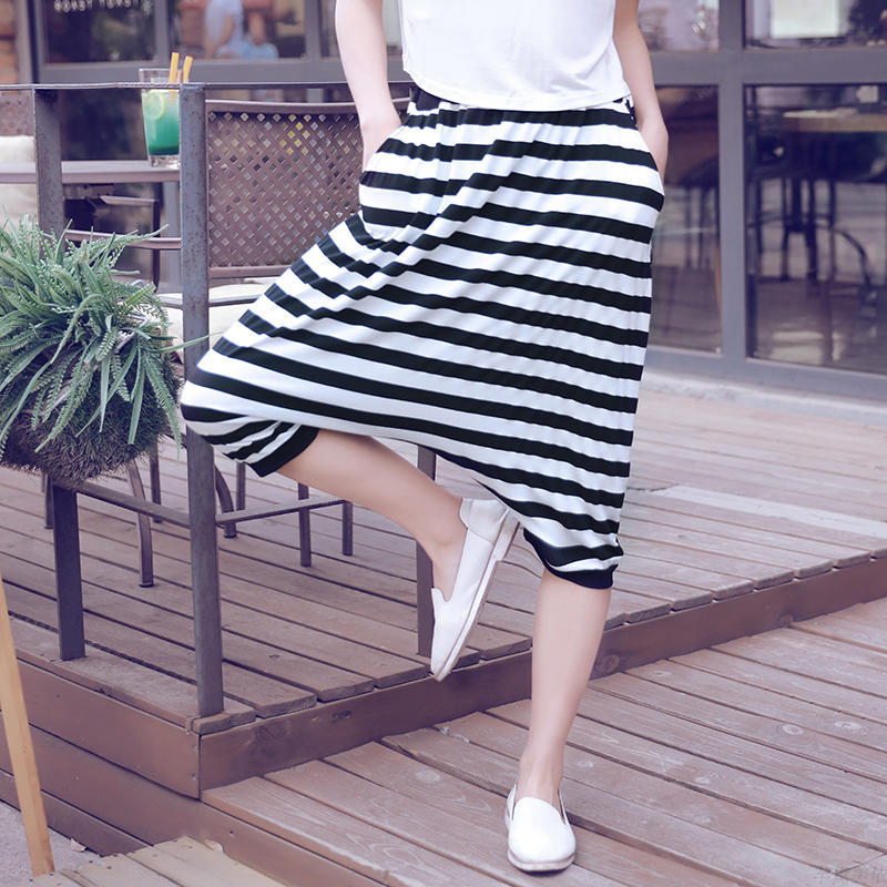 2018 Spring and summer new pattern modal Seventh Haren pants personality stripe Easy Large Pull crotch pantsin the Women's clothing/Boutique , Pants , Casual pants category - from Buy2taobao.com to provide professional Taobao agent buy service