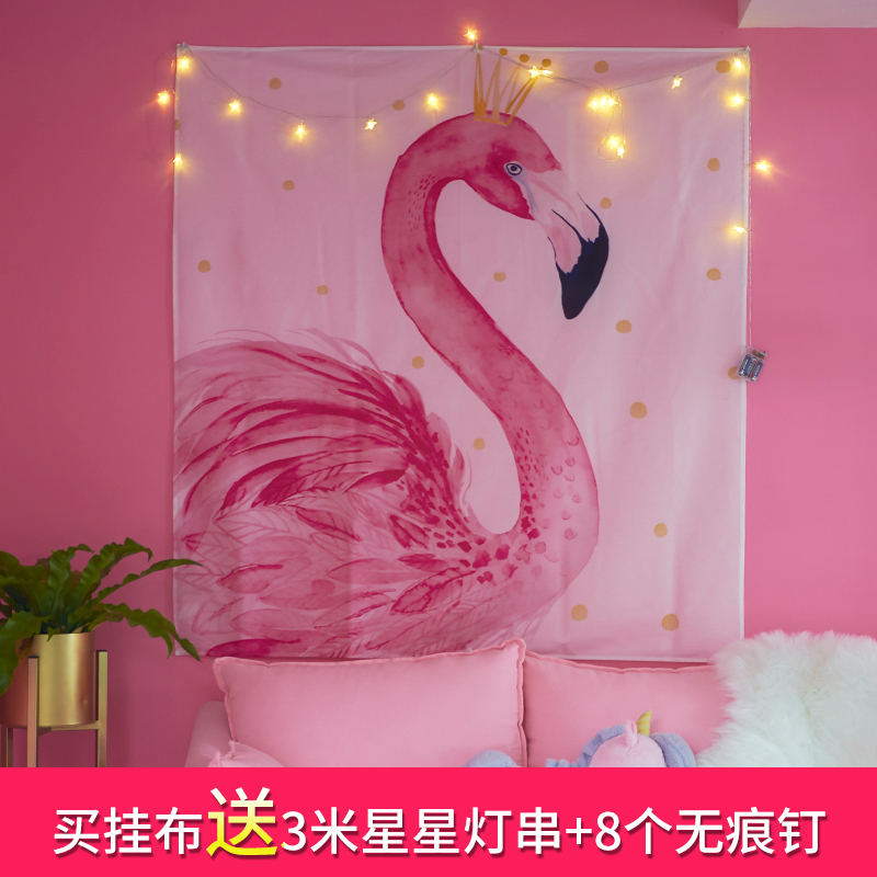 ins少女心火烈鸟挂布 房间卧室挂毯 宿舍隔断挂帘墙壁装饰背景布在类目 居家布艺, 挂毯/壁毯中 - 来自Buy2taobao.com提供专业的淘宝代购服务
