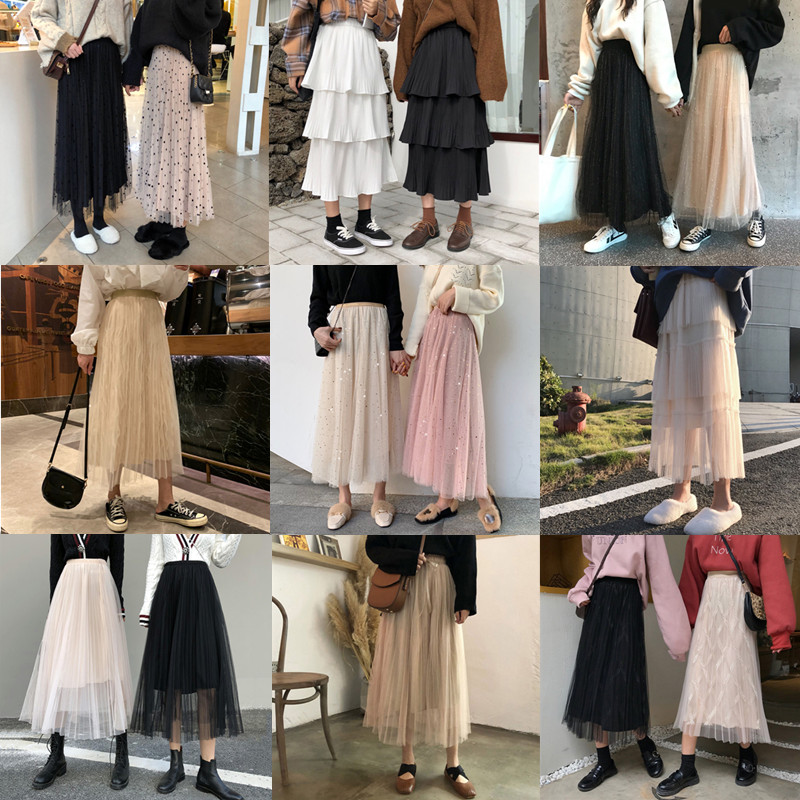 Skirts women 2019 Spring and summer chic new pattern Korean Edition tender Jacobs Long skirt Wild section Pleated skirtin the Women's clothing/Boutique , Skirts category - from Buy2taobao.com to provide professional Taobao agent buy service