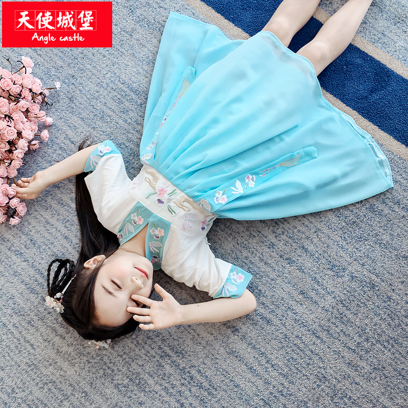 女童汉服夏装中国风襦裙2019新款小女孩连衣裙唐装儿童装超仙古装|msdalam kategori Kanak-kanak/Bayi/Keluarga dipasang, Kanak-kanak cheongsam/pakaian/pakaian kebangsaan, pakaian - dari Buy2taobao.com untuk memberikan perkhidmatan ejen Taobao profesional membeli