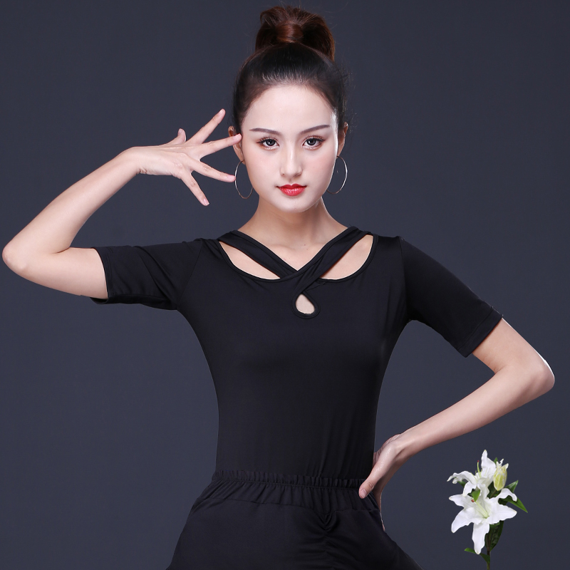 成人拉丁舞蹈服装春夏季新款交叉短袖上衣广场舞跳舞衣练功服 女|ruв категории движение/йога/фитнес/фанаты товаров, танец/аэробика/гимнастика, латинский танец, латинский танец. - от Buy2taobao.com для оказания профессиональной услуги покупки агента Taobao