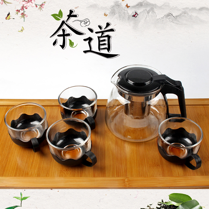 1壺4杯飄逸杯泡茶壺過濾泡茶杯家用簡約現代耐熱玻璃茶壺茶具套裝在類目 餐飲具, 茶具, 茶壺中 - 來自Buy2taobao.com提供專業的淘寶代購服務