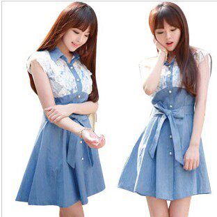 学院风韩版<em>少女夏装</em> 显瘦甜美女生学生裙子 小