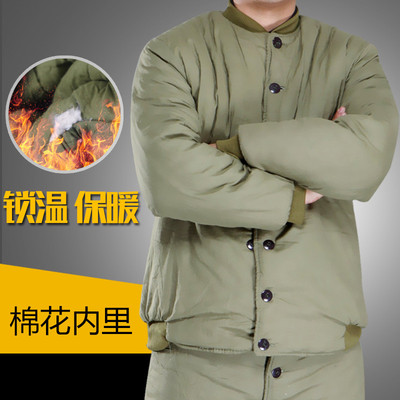 冬季加厚棉衣棉裤军绿棉花服工地棉衣劳保棉衣保暖服冷库棉衣包邮