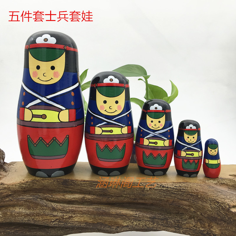 Boutique Lacquer ware Russia Five-piece Soldier Matryoshka solid wood Home Study Decoration foreign affairs Gift abroadin the Arts and crafts , Overseas Crafts , Russian specialties category - from Buy2taobao.com to provide professional Taobao agent buy service