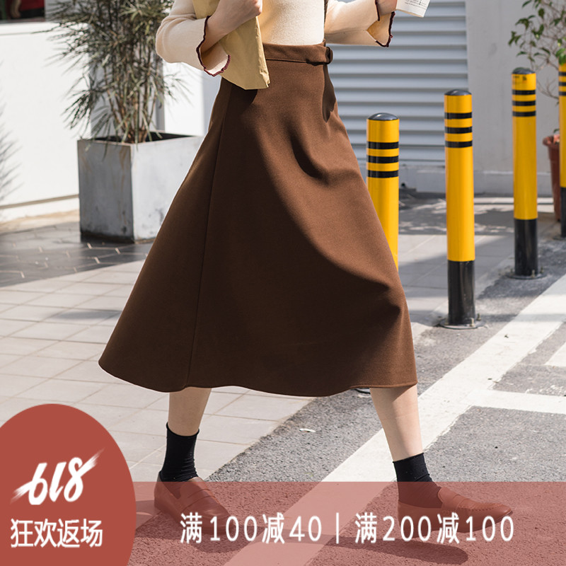eggka港味毛呢半身裙秋冬女学生伞裙高腰a字裙2018新款中长款裙子在类目 女装/女士精品, 半身裙中 - 来自Buy2taobao.com提供专业的淘宝代购服务