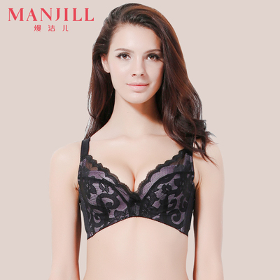 熳洁儿2016性感聚拢小胸内衣女三排扣蕾丝花边文胸501728