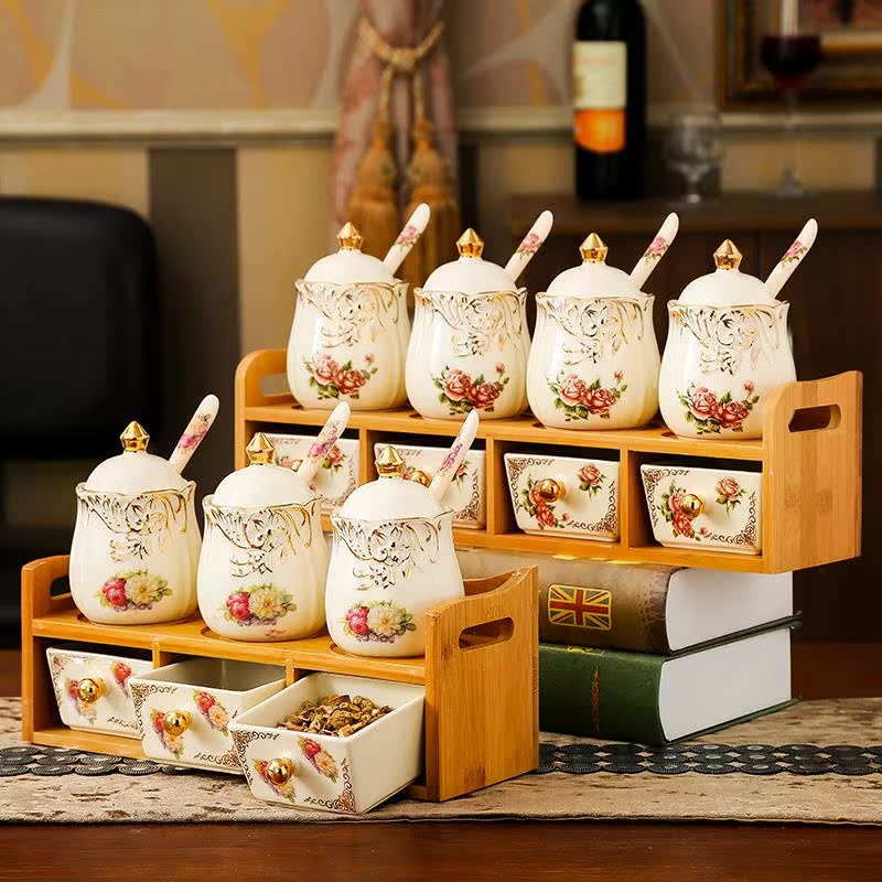 household double-deck Cruet ceramics suit kitchen multi-function Seasoning Shelf originality Condiment storage boxin the Kitchen/Cooking utensils , Kitchen Gadgets/Kitchen storage , Storage jars/Kitchen storage containers , Seasoning bottles category - from Buy2taobao.com to provide professional Taobao agent buy service
