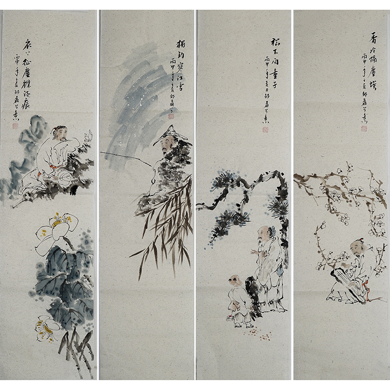 國畫寫意人物 四條屏 水墨畫仿古老頭 純手繪邵磊字畫225在類目 家居飾品, 裝飾畫, 國畫中 - 來自Buy2taobao.com提供專業的淘寶代購服務