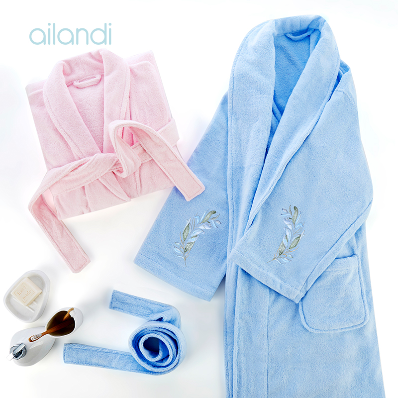 AILANDI纯棉加厚青果领刺绣成人浴袍酒店成人浴衣毛巾料情侣浴袍|msdalam kategori rumah harian, tuala/tuala mandi/jubah mandi, skirt mandi/jubah mandi/jubah mandi - dari Buy2taobao.com untuk memberikan perkhidmatan ejen Taobao profesional membeli