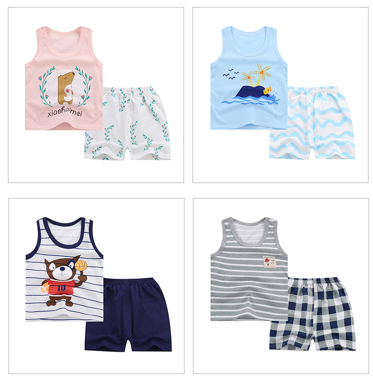 2019夏季新品宝宝背心短裤幼儿童套装纯棉男童两件套女童可开档在类目 童装/婴儿装/亲子装, 套装中 - 来自Buy2taobao.com提供专业的淘宝代购服务