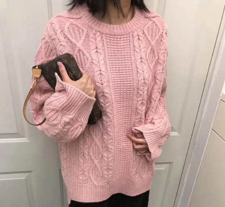 精纯良品 妈妈的爱 复古粗针绞花圆领 100%羊绒宽松大版毛衣女|ruв категории Женская одежда, свитер - от Buy2taobao.com для оказания профессиональной услуги покупки агента Taobao