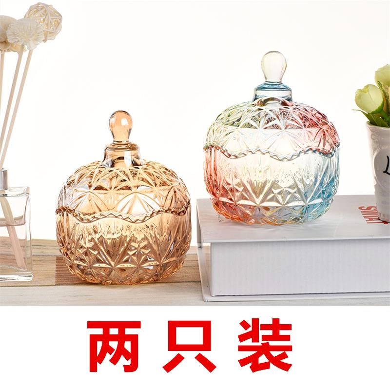 刻花收纳玻璃罐创意干果盘水果盘糖缸带盖子欧式斗碟子酒吧点心碟|msdalam kategori pinggan mangkuk, kopi, mangkuk gula - dari Buy2taobao.com untuk memberikan perkhidmatan ejen Taobao profesional membeli