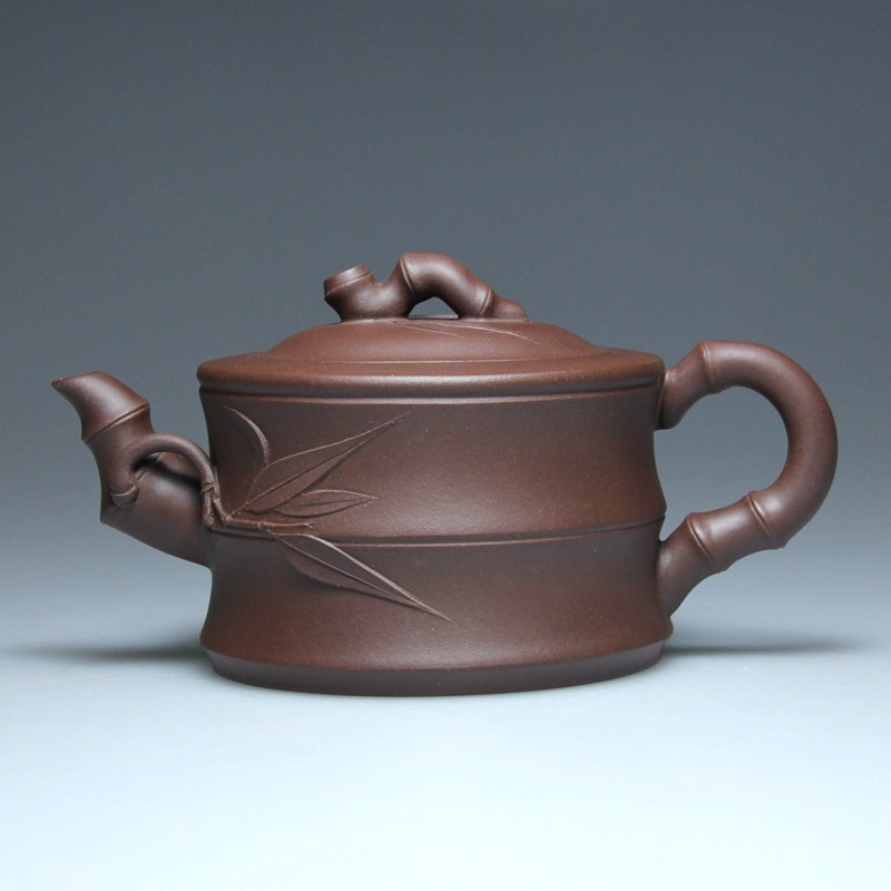 Yixing Yixing tea dark-red enameled pottery teapot Wu Hailiang Ore Pier head purple ink for imprinting of seals manual 250cc Bamboo segment potin the Tableware , Tea set , Teapot category - from Buy2taobao.com to provide professional Taobao agent buy service