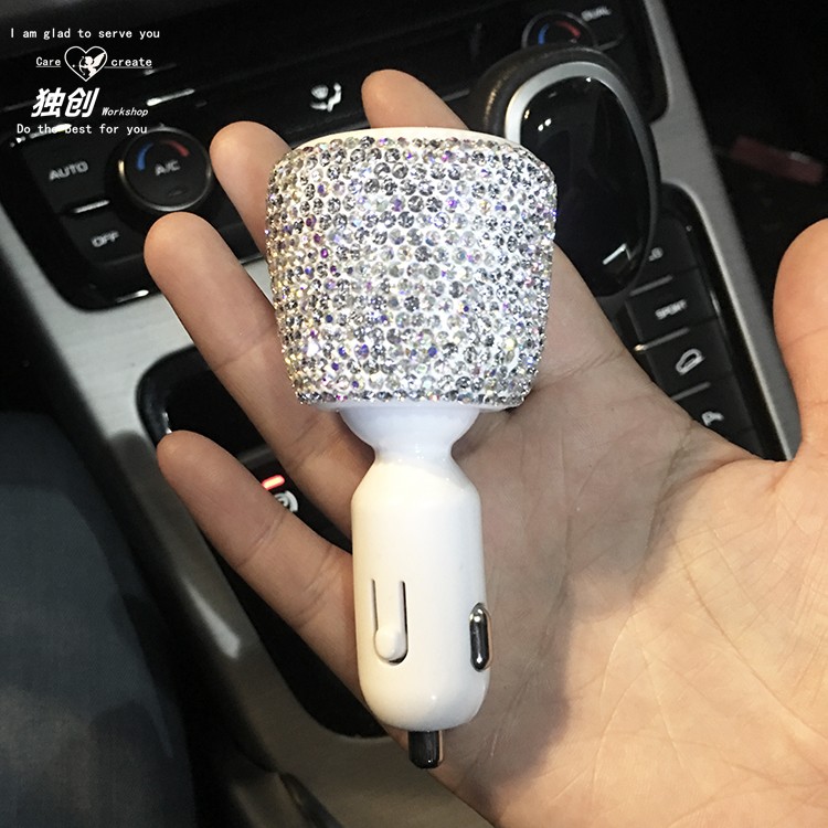 鑲鑽飾品車載充電器頭點煙器雙usb壹拖二手機車充汽車多功能女士在類目 汽車/用品/配件/改裝, 汽車影音/車用電子/電器, 車用電子/電器, 車載手機充電器中 - 來自Buy2taobao.com提供專業的淘寶代購服務