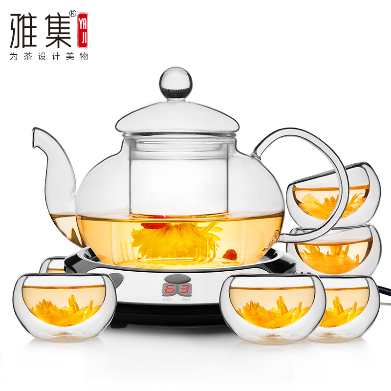 雅集整套玻璃茶具 花茶壶熊时代保温底座套装 耐热泡茶壶聚会送礼|ruв категории посуда, чайный сервиз, набор чайный сервиз - от Buy2taobao.com для оказания профессиональной услуги покупки агента Taobao