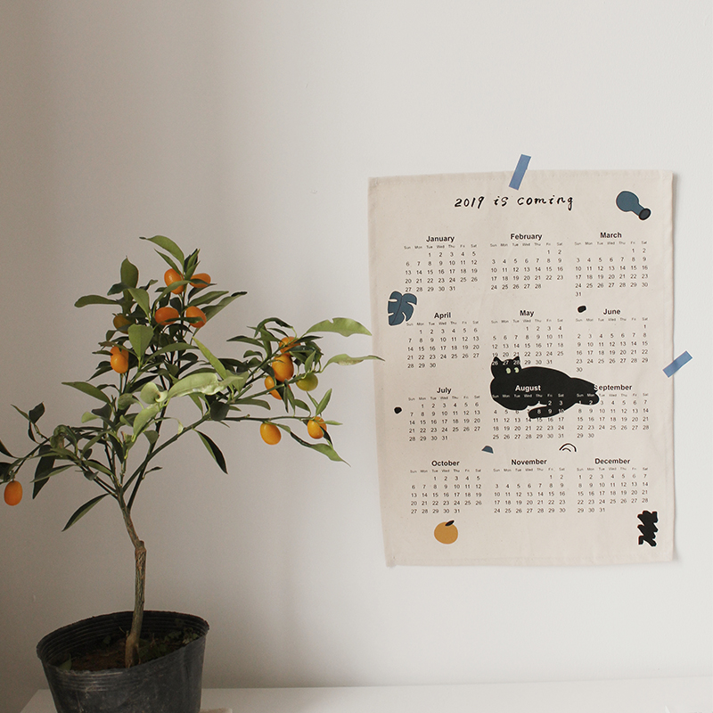 ins Simple Korean 2019 decorate calendar Cloth wall calendar Wall decoration background Valance originality giftin the Home accessories , Creative Jewelry , Witch Fabric category - from Buy2taobao.com to provide professional Taobao agent buy service