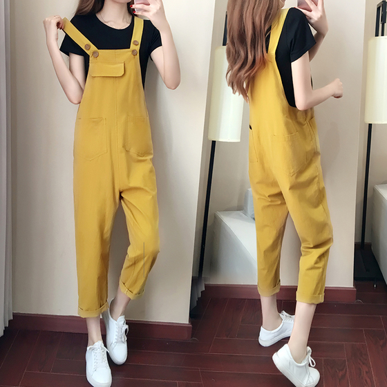 孕妇背带裤子2019新款夏装时尚款套装潮妈韩版宽松休闲夏季两件套|msdalam kategori Bekalan Ibu / Ibu / Pemakanan, 孕妇裤/托腹裤, 孕妇背带裤 - dari Buy2taobao.com untuk memberikan perkhidmatan ejen Taobao profesional membeli