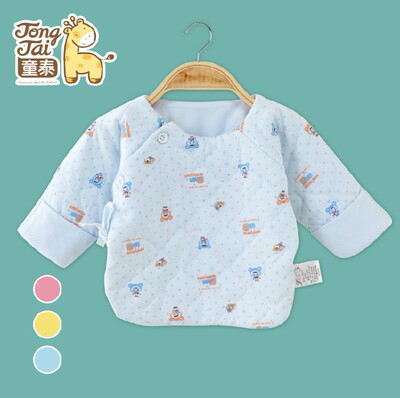 童泰半背衣803600 新生儿薄棉婴儿纯棉衣服春秋季 防尿湿 单件