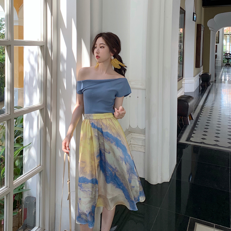 Ten yuan Retro skirt summer Paige Satin printing Easy Mid length version Drape Umbrella skirt A word skirtin the Women's clothing/Boutique , Skirts category - from Buy2taobao.com to provide professional Taobao agent buy service