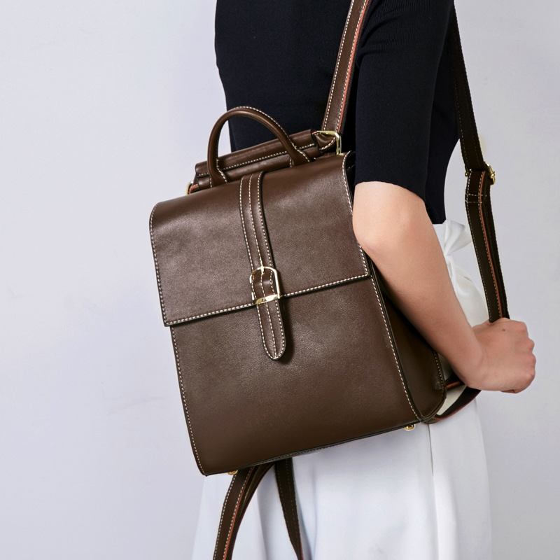 Same item England Retro Bag 2019 new pattern genuine leather Female bag Soft surface College wind lady Backpack knapsackin the Leather/Lady bags/Men's bag, Backpack  category - from Buy2taobao.com to provide professional Taobao agent buy service