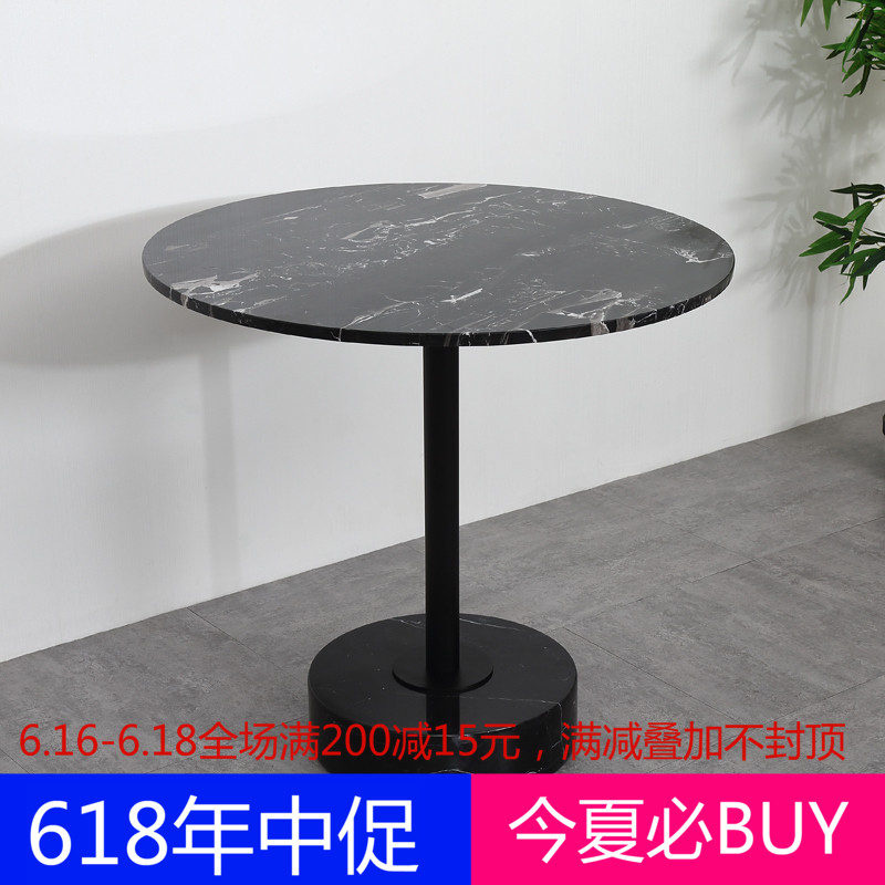 大理石桌面餐桌 圆形 天然石 北欧样板房创意黑色轻奢洽谈桌|ruв категории жилой мебели, Таблица класса, обеденный стол - от Buy2taobao.com для оказания профессиональной услуги покупки агента Taobao